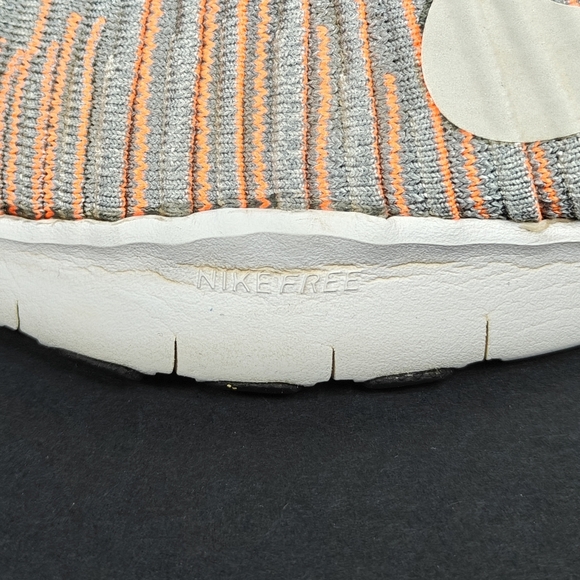 Nike Free Train Force Flyknit Grey Orange  Running Shoes Men's Sneakers Size 11 - Picture 4 of 9